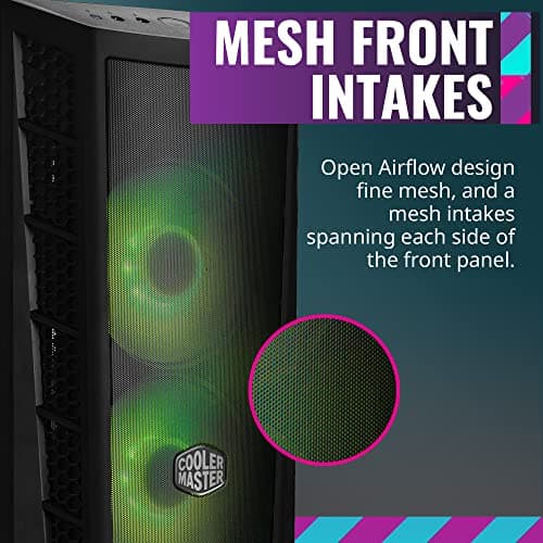 Cooler Master MasterBox MB311L ARGB Micro ATX Mid Tower Black with ARGB, Tempered Glass Side Panel, and USB 3.2 Gen 1 Type-A image