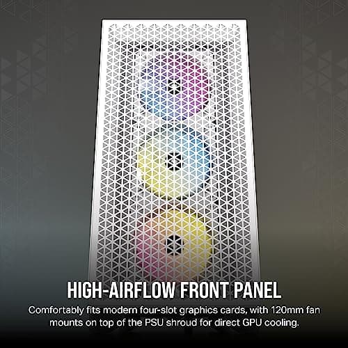 Corsair 3000D ATX Mid Tower White RGB AIRFLOW Tempered Glass image