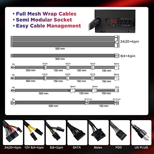 PowerSpec PS Black 750W Semi-Modular 80+ Bronze image