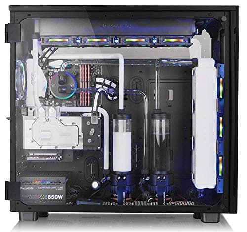 Thermaltake View 91 RGB PLUS Tempered Glass XL-ATX Vertical GPU Modular Black Gaming Super Tower Computer Case CA-1I9-00F1WN-00 image