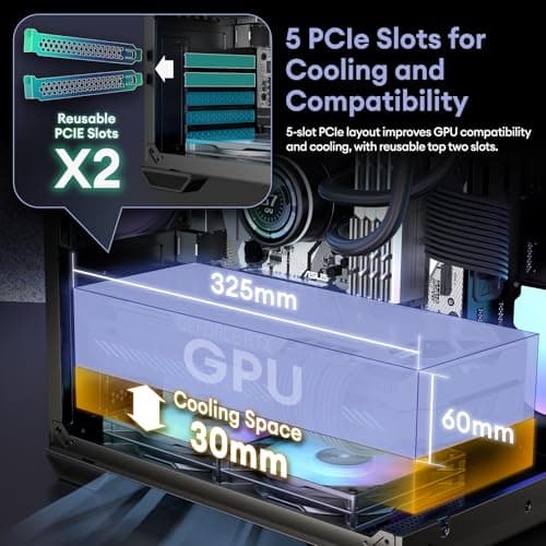 Okinos Mirage 4 Micro ATX Mini Tower Black with Tempered Glass Side Panel, USB 3.2 Gen 2 Type-C, USB 3.2 Gen 1 Type-A image