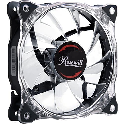 Rosewill RFA-80RL - 120mm CULLINAN Computer Case Cooling Fan with LP4 Adapter - Semi-Transparent Frame & Red LED Lights, Sleeve Bearing, Silent image