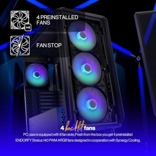 ENDORFY Arx 700 ARGB ATX Mid Tower Black Tempered Glass Side Panel image