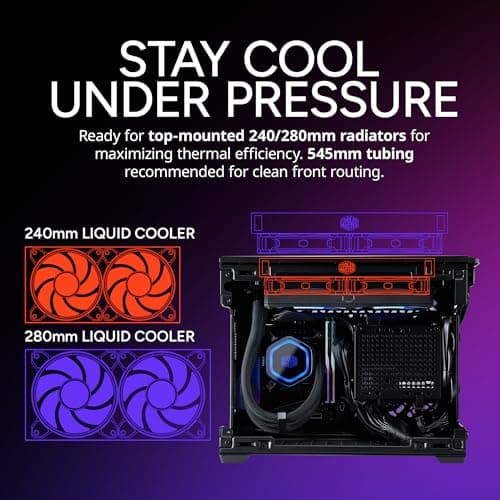 Cooler Master NR200P V3 Mini-ITX Desktop Black with Acrylic Side Panel and USB 3.2 Gen 2x2 Type-C, USB 3.2 Gen 1 Type-A image