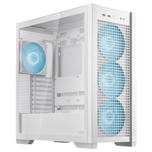 Asus TUF Gaming GT302 ARGB ATX Mid Tower White Tempered Glass Side Panel, ARGB image