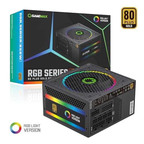 GameMax RGB Rainbow Black 550W Fully Modular 80+ Gold Certified image