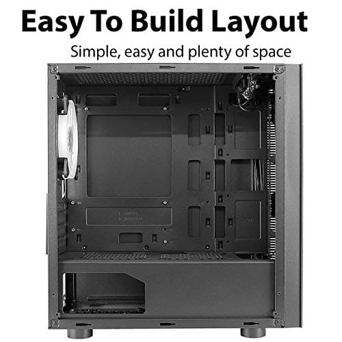 CiT Seven Micro ATX Mid Tower Black with Acrylic Side Panel and USB 2.0 Type-A Front Panel image