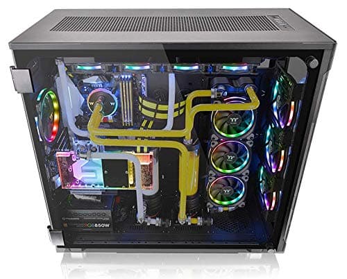 Thermaltake View 91 RGB PLUS Tempered Glass XL-ATX Vertical GPU Modular Black Gaming Super Tower Computer Case CA-1I9-00F1WN-00 image