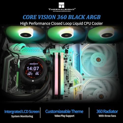 Thermalright Core Vision ARGB Water 360mm 72.37 CFM ARGB Black image