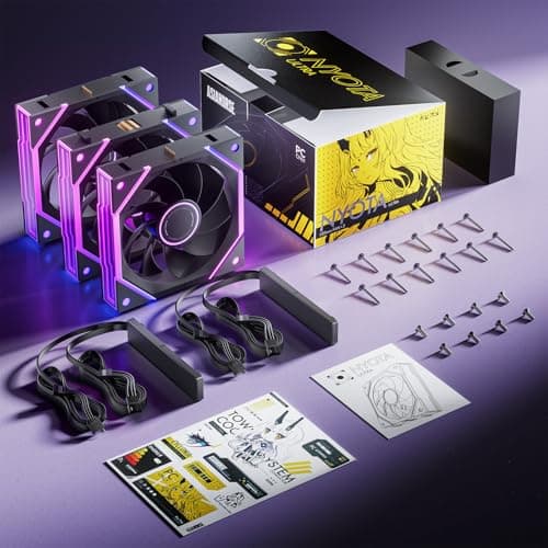 Asiahorse NYOTA Ultra 120mm Daisy Chain PWN Fans(3-Pack) Black Reverse Blade image