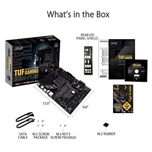 ASUS TUF GAMING B550-PLUS AMD AM4 Zen 3 Ryzen 5000 & 3rd Gen Ryzen ATX Gaming Motherboard (PCIe 4.0, 2.5Gb LAN, HDMI 2.1, BIOS Flashback, USB 3.2 Gen 2, Addressable Gen 2 RGB Header and Aura Sync) image