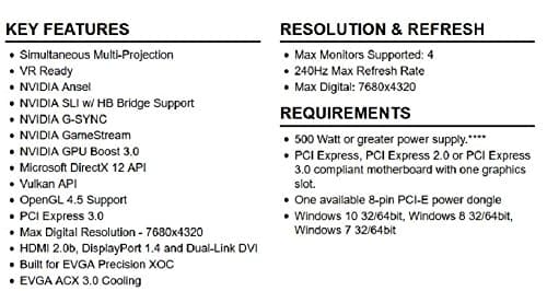 EVGA GeForce GTX 1070 SC GAMING ACX 3.0 Black Edition 8GB GDDR5 Black / Silver image