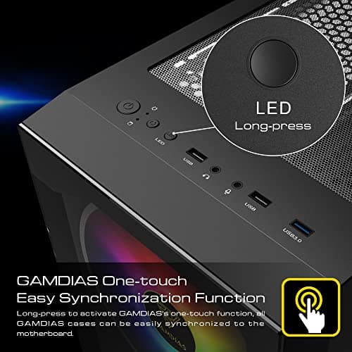 GAMDIAS APOLLO E2 ELITE ATX Mid Tower Black Tempered Glass Side Panel image