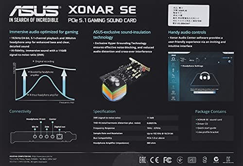 Asus Xonar SE PCIe x1 5.1 Channel 24-bit 192 kHz image