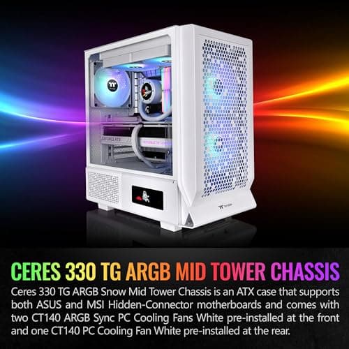 Thermaltake Ceres 330 ARGB ATX Mid Tower White Tempered Glass image