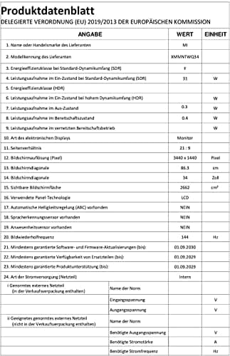 Xiaomi Mi 34" 3440x1440 144Hz VA Curved Monitor image