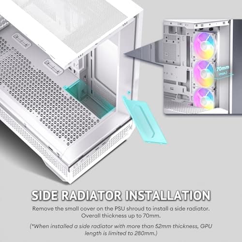 Antec C7 ATX Mid Tower White Tempered Glass Side Panel ARGB image