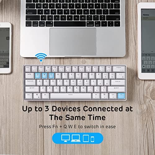 RK Royal Kludge RK61 RK Blue Mechanical Bluetooth/Wireless/Wired Mini Keyboard image