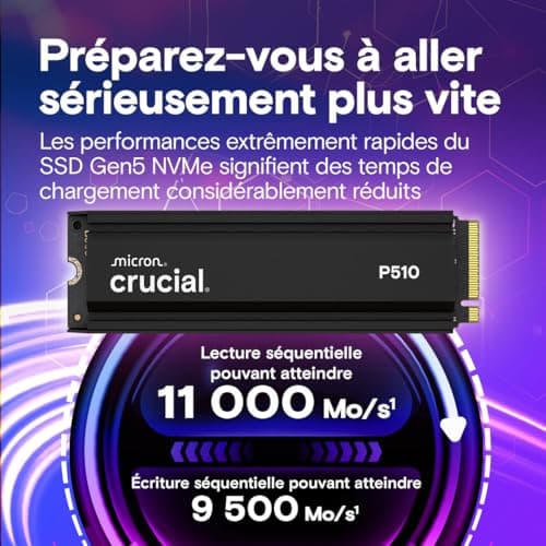 Crucial P510 W/Heatsink 2TB M.2-2280 SSD PCIe 5.0 NVMe image