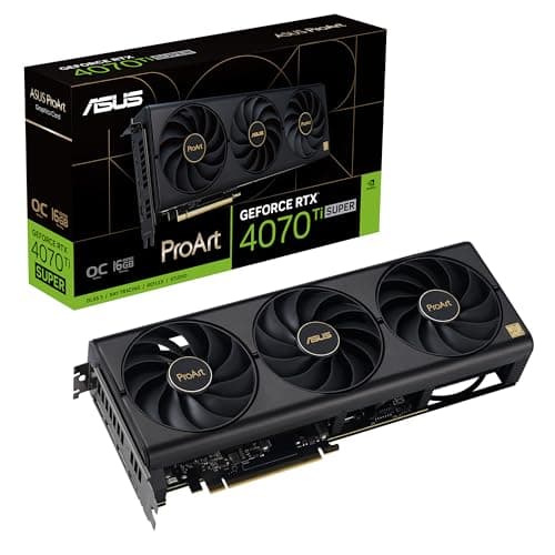 Asus ProArt OC GeForce RTX 4070 Ti SUPER 16GB GDDR6X Black / Gold image