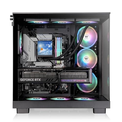Thermaltake View 380 XL WS ARGB Mid Tower Chassis Wood Edition Black image