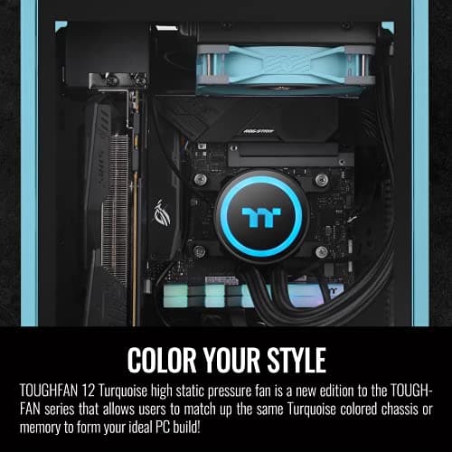 Thermaltake TOUGHFAN 120mm Turquoise PWM 58.35 CFM image