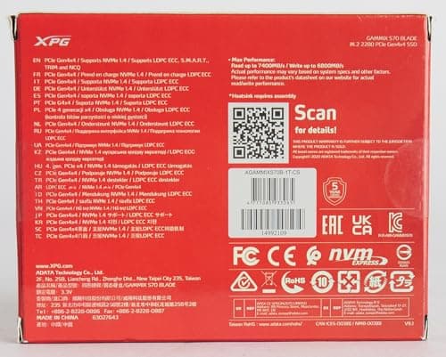 ADATA XPG GAMMIX S70 Blade 1TB SSD M.2-2280 PCIe 4.0 x4 NVMe image