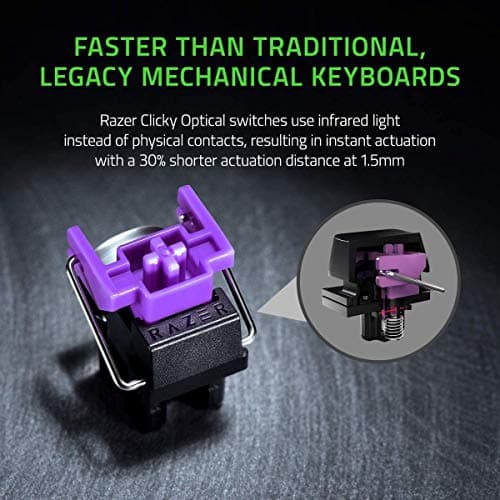 Razer Huntsman Mini RGB Razer Purple Optical Clicky Wired Gaming Keyboard image