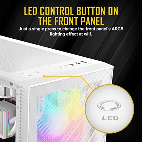 Antec NX410 ATX Mid Tower White with Tempered Glass Side Panel and USB 3.2 Gen 1 Type-A, USB 2.0 Type-A image