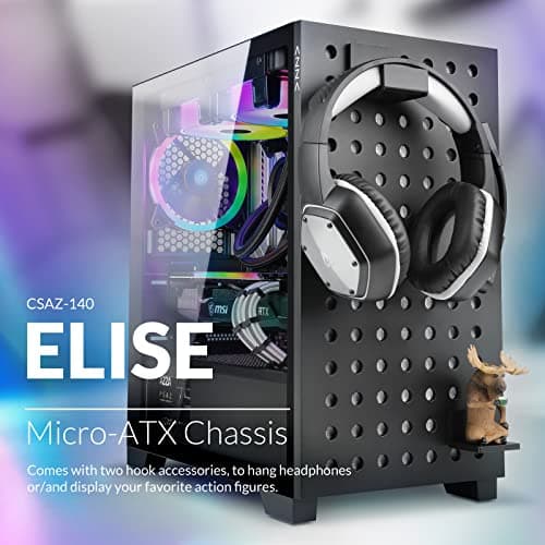 Azza Elise MicroATX Mid Tower Black / Pink Tempered Glass Side Panel image