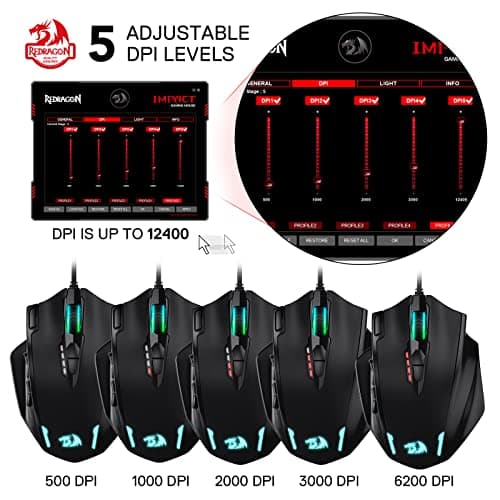 Redragon M908 IMPACT MMO Wired Optical Gaming Mouse image