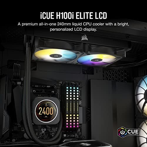 Corsair iCUE H100i ELITE LCD Water 240mm Black image