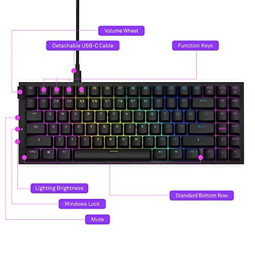 NZXT Function MiniTKL RGB Wired Gateron Red Mechanical Gaming Keyboard image