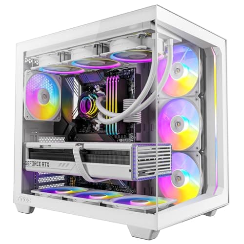 Antec C5 ARGB ATX Mid Tower White Tempered Glass Side Panel Front USB 3.2 Gen 2 Type-C/Gen 1 Type-A image