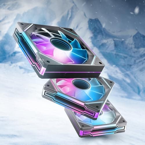 AsiaHorse AMICI-5GT RGB PC Fans, Infinity Mirror ARGB Fans Black 120mm Pack of 3 image