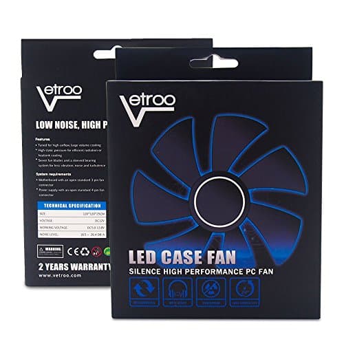 Vetroo 120mm Purple 15-LEDs Cooling Fan for Computer PC Cases, CPU Coolers and Radiators image