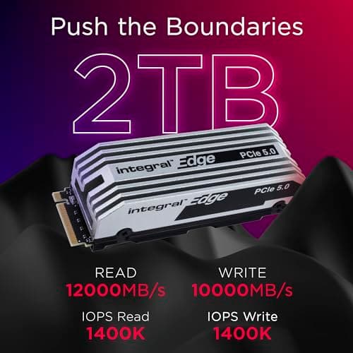 Integral Edge Gen5 w/ Heatsink 2TB SSD M.2-2280 PCIe 5.0 X4 NVMe image