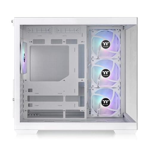 Thermaltake View 380 ARGB ATX Mid Tower White with Tinted Tempered Glass Side Panel and USB 3.2 Gen 2 Type-C, USB 3.2 Gen 1 Type-A image
