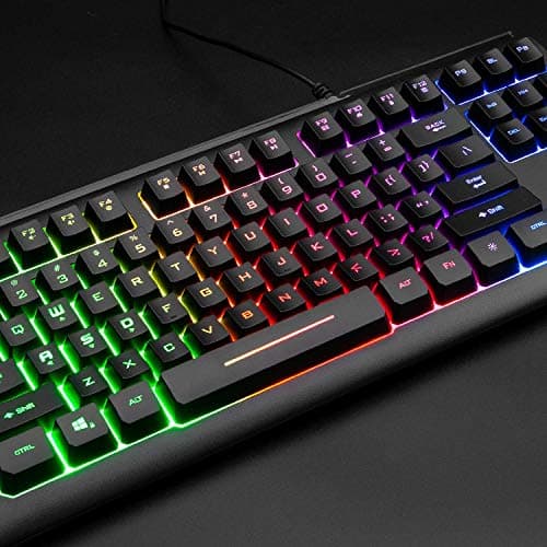 Rii Primer RGB Compact Gaming Keyboard RK104,Backlight Keyboard,Small 87 Keys Computer Keyboard for Windows PC Laptop Desktop image