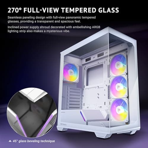Antec C3 ARGB ATX Mid Tower White Tempered Glass Side Panel image