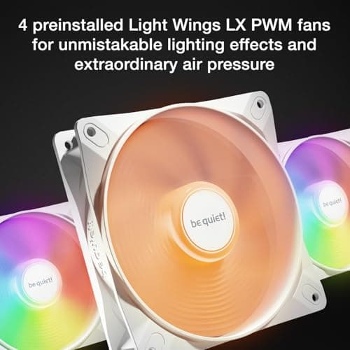 be quiet! Pure Base 501 LX ATX Mid Tower White with Tempered Glass Side Panel and USB 3.2 Gen 2 Type-C, USB 3.2 Gen 1 Type-A image