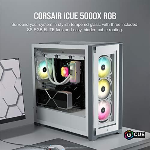 Corsair iCUE 5000X RGB ATX Mid Tower White / Gray Tempered Glass image