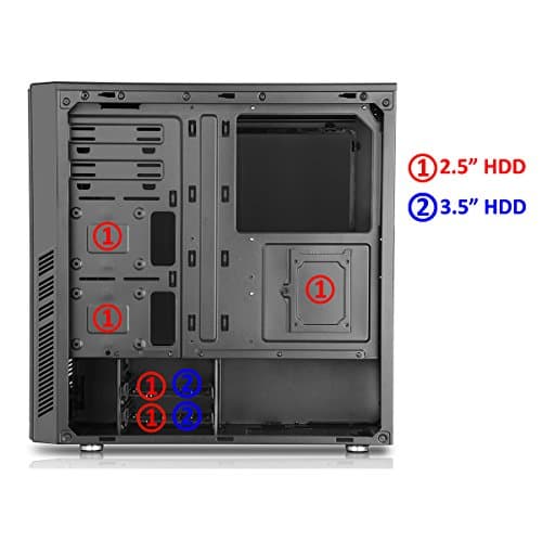 CiT Dark Star ATX Mid Tower Black with Acrylic Side Panel and USB 3.2 Gen 1 Type-A USB 2.0 Type-A image