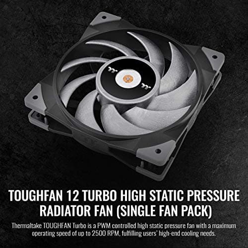 Thermaltake TOUGHFAN Turbo 120mm Black PWM 72.69 CFM 1-Pack image
