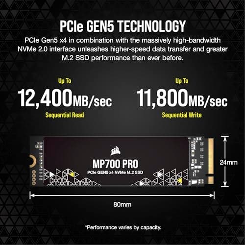 Corsair MP700 PRO 2TB M.2 SSD PCIe 5.0 NVMe image