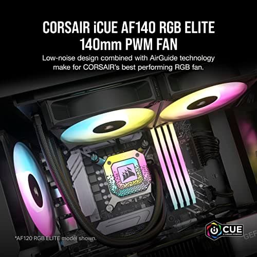 Corsair iCUE AF140 RGB ELITE 140mm Black PWM RGB 2-Pack image