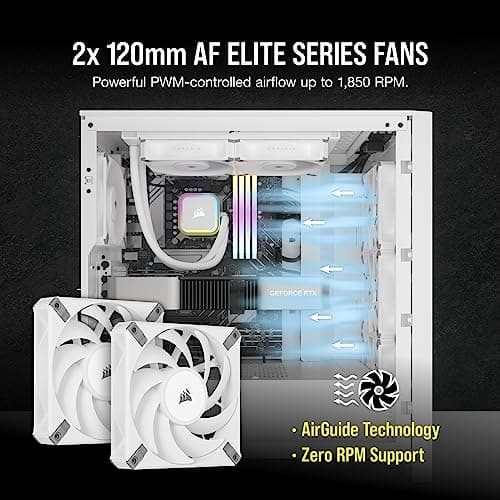 Corsair iCUE H100i RGB ELITE Water 240mm White image