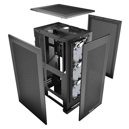 SHARKOON Rebel C20 Mini-ITX Desktop Black Mesh Side Panel, RGB image