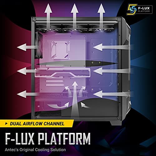Antec DF600 FLUX ATX Mid Tower Black with Tempered Glass Side Panel and USB 3.2 Gen 1 Type-A image
