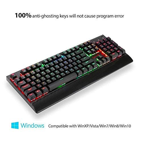 Redragon K557 RGB Backlit Waterproof Mechanical Gaming Keyboard with Blue Switches, Anti-ghosting 104 Keys image